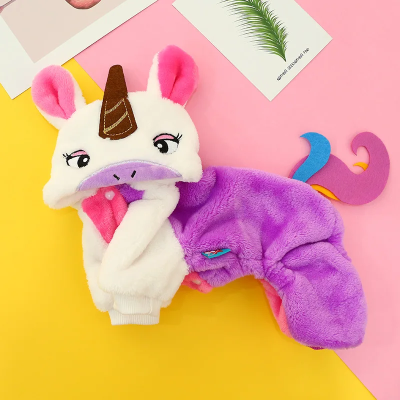 

Unicorn Pet Dog Clothes Warm Winter Puppy Dog Costume Four Legs Pets Clothing for Dogs Overalls Chihuahua Dogs Coat Ropa Perro