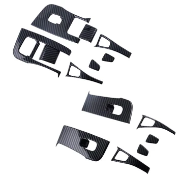 

14Pcs Car Inner Door Armrest Window Lift Button Cover Trim Kit for Tesla Model 3 2018 2019 Window Lift Cover Trim