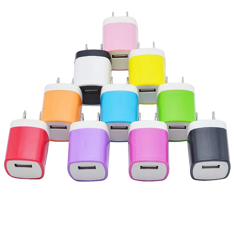 Colorful 5V 1A Mobile Phone Charger Charging Small Size for Iphone 8 Plus Samsung Galaxy S9+ Huawei Mate 20 X Usb Wall Charger