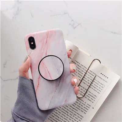 Модный мраморный гибкий чехол-подставка для iPhone XS Max X 8 7 6S защитный чехол - Цвет: C
