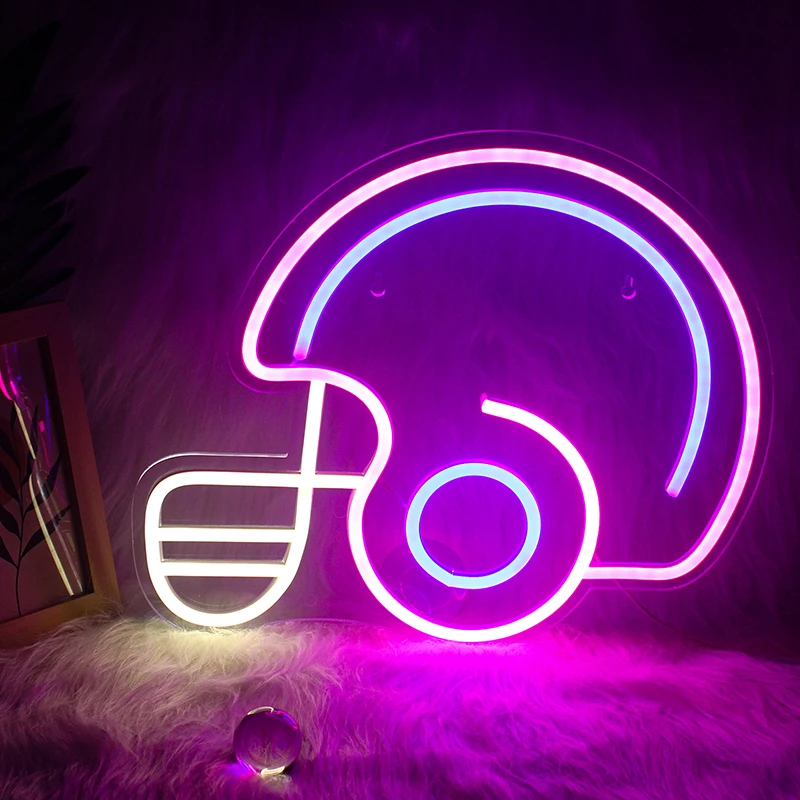 

Wanxing LED Neon Sign Rugby Cap Shaped Acrylic Neon Light Wall Hanging Night Lamps Home Bedroom Decor USB Power With Switch