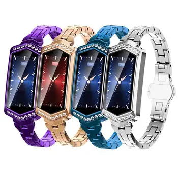 

Women Diamond Smart Wristband Lady Watch Heart Rate Blood Pressure Monitor Bracelet Physiological Cycle Reminder Sleep Tracker