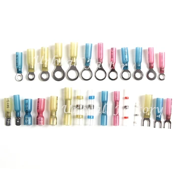 

Ring Fork Spade Splice Heat Shrink Assorted Butt Connectors Red Blue Yellow Insulated AWG 22-10 Guang Crimp Terminal Kit260Pcs