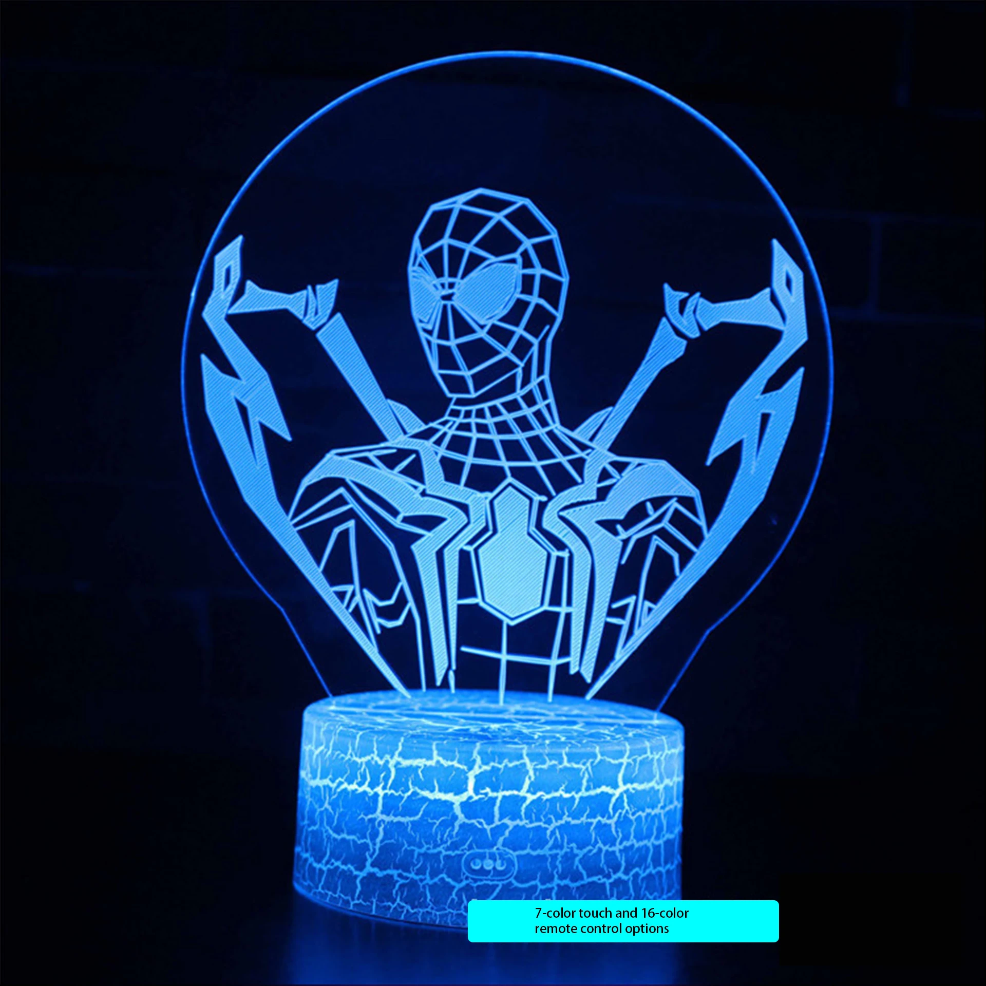 DISNEY Spider-Man 3D Desk Lamp USB Stereo LED Night Light Illusion Light Surprise Birthday Gift LED Light Use USB and Battery night stand lamps Night Lights