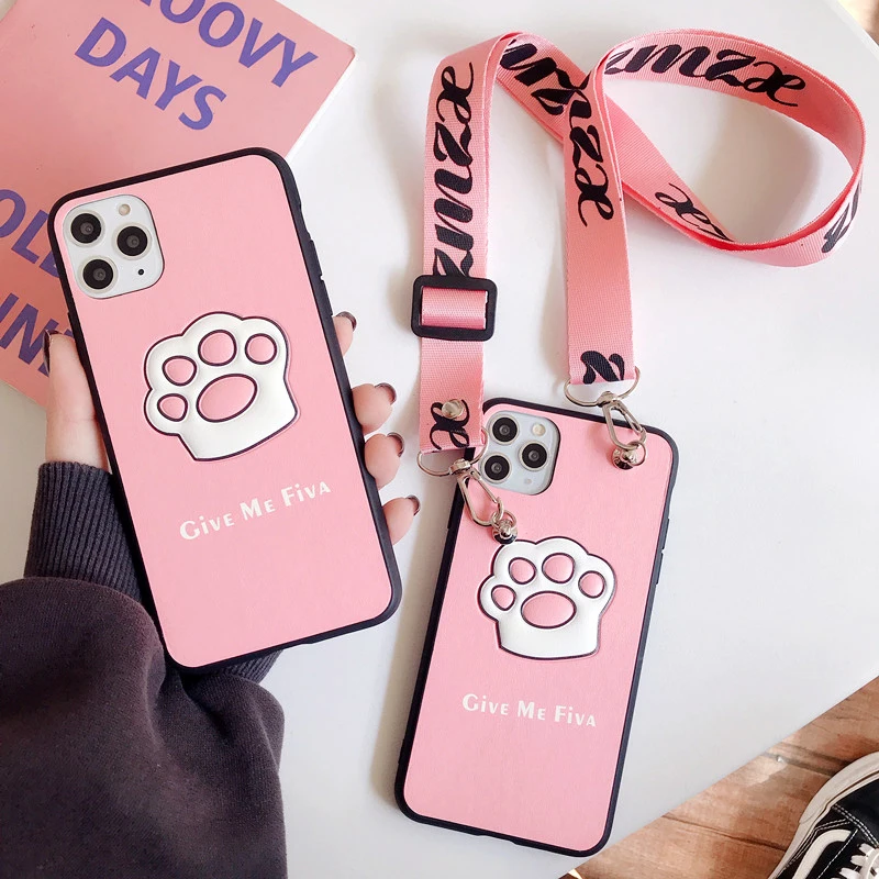 

Slim soft back cover For iPhone 11 Pro X XS Max XR Three-dimensional cat claw embossed phone case capa For iphone 8 7 6 6S Plus