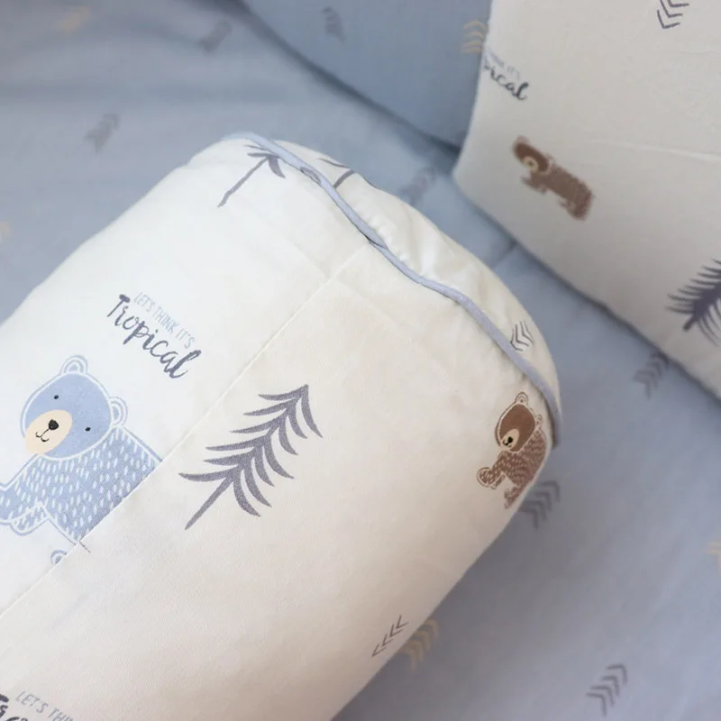 Детская кровать бампер для новорожденных Детская комната украшение толстая мягкая защита для кроватки для детей Детская кроватка Подушка с хлопковым чехлом съемный
