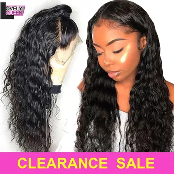 

Lovely Queen Water Wave Wig 4x4 Lace Closure Human Hair Wigs 150 Density Lace Front Wig 4X4 Lace Closure Curly Human Hair Wig