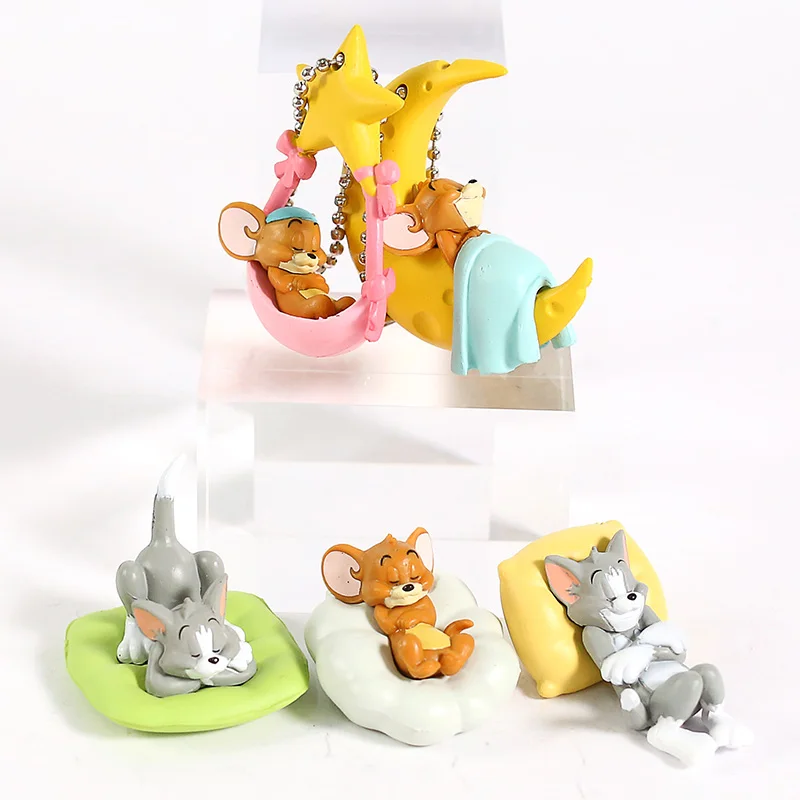 

5pcs/set Cartoon Toys Tom And Jerry Action Figure Room Decoration PVC Collection Model Classic Toys Dolls Kids Birthday Gifts