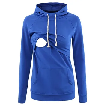 

Maternity Nursing Hoodie Winter Pregnancy Clothes For Pregnant Women Breastfeeding Hooded Tops T Shirt Autumn Lactation Clothing