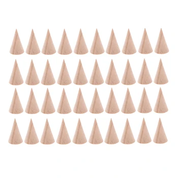 

40 X Wooden Case Wholesale Ring Stand Suitable Cone Shape Table Top Stand For Finger Ring