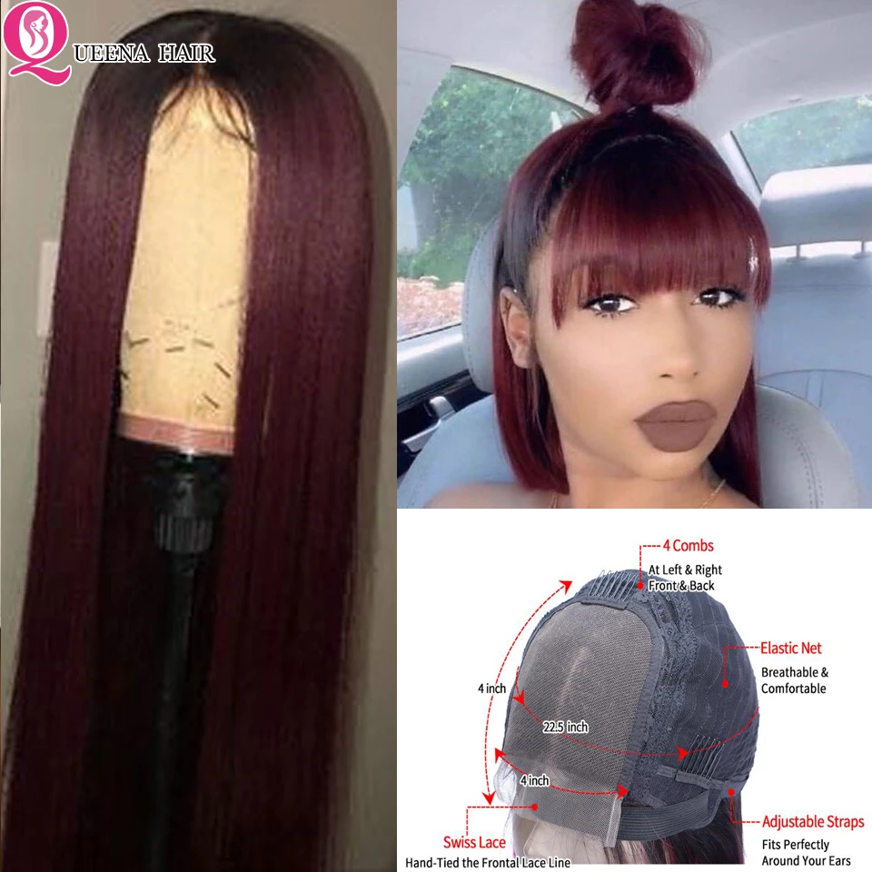 Lace front closure with bangs Clearance