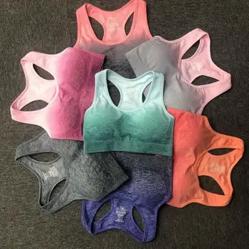 

Energy Seamless Shockproof Sports Yoga Bra Running Yoga Bra Ombre Vest Top Women GYM Fitness Sports Push Up Workout Sportswear