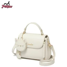JUST STAR, женские Сумки из искусственной кожи, дамская модная сумка-тоут с кошкой и кисточками, женские милые элегантные универсальные сумки через плечо