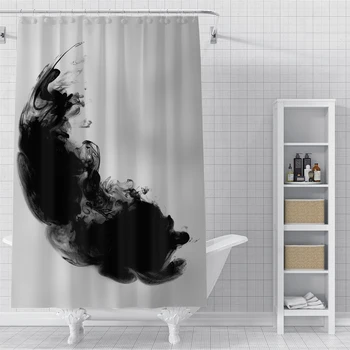 

Custom graphite Waterproof Shower Bath Curtain Printed Bathroom Decor Various Sizes#2020-06-04-22