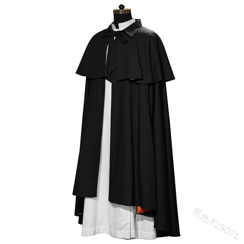 Cosplay Costume Medieval Renaissance Warrior King Guard Maxi Cloak Lord Retro Gothic Knight Stage Costume Cosplay Priest Trench Cape Men