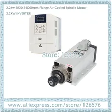 Двигатель шпинделя с воздушным охлаждением 2.2kw 24000 об/мин мотор шпинделя с ЧПУ ER20 4 подшипника+ 2.2kw VFD инвертор переменной частоты