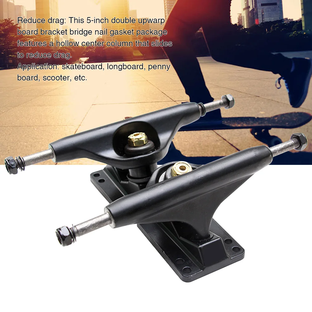 

5 Inches Sports Universal Reduce Drag Longboard Skateboard Truck Double Rocker Independent Bridge Outdoor Gasket Professional