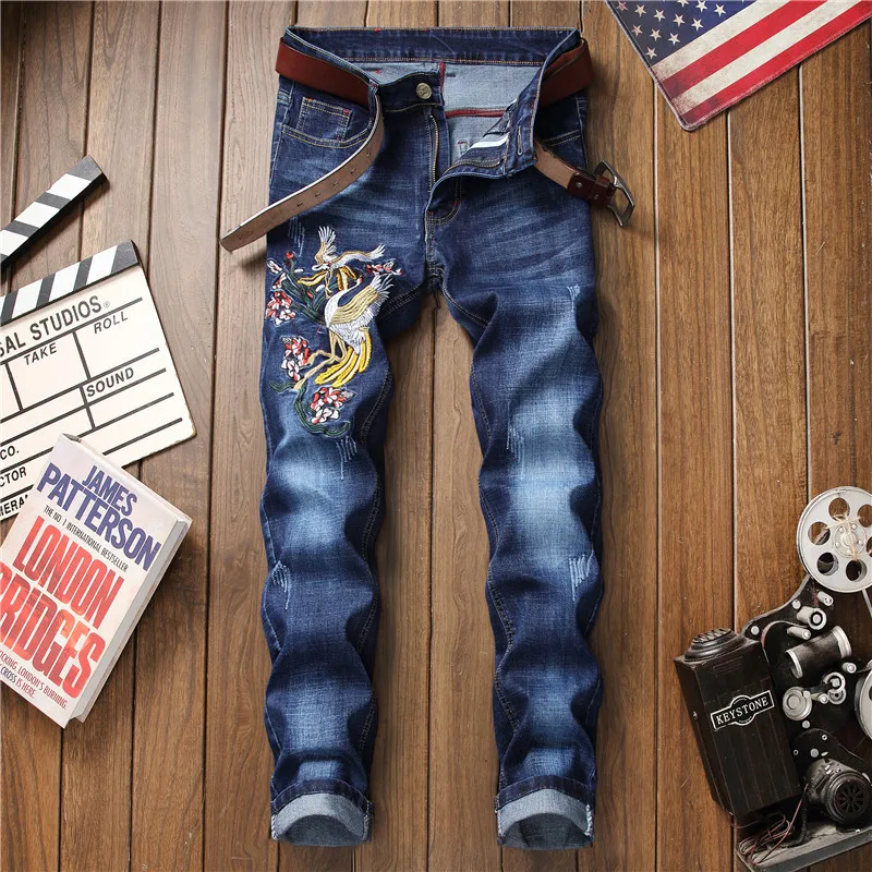 

Print Denim Designer Jeans High Quality For Men Size 28-38 2020 Autumn HIP HOP Punk Streetwear