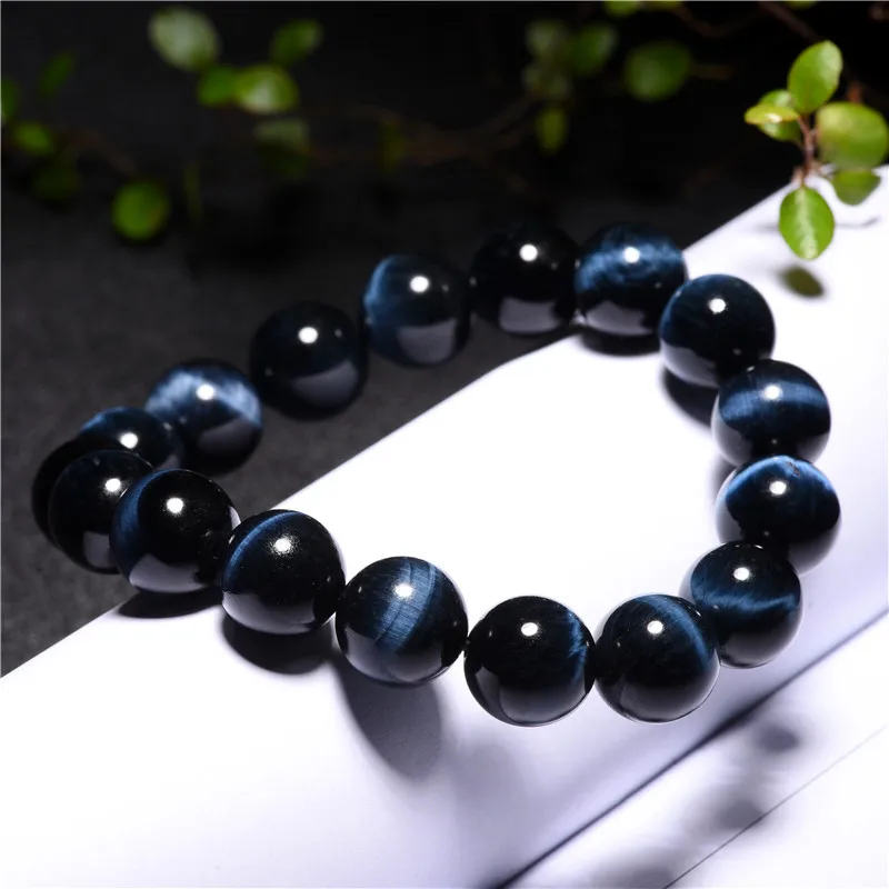 Fashion Royal Blue Tiger Eye Bracelets for Women Lightning Tiger Eyes Beads Bracelets Men Natural Stone