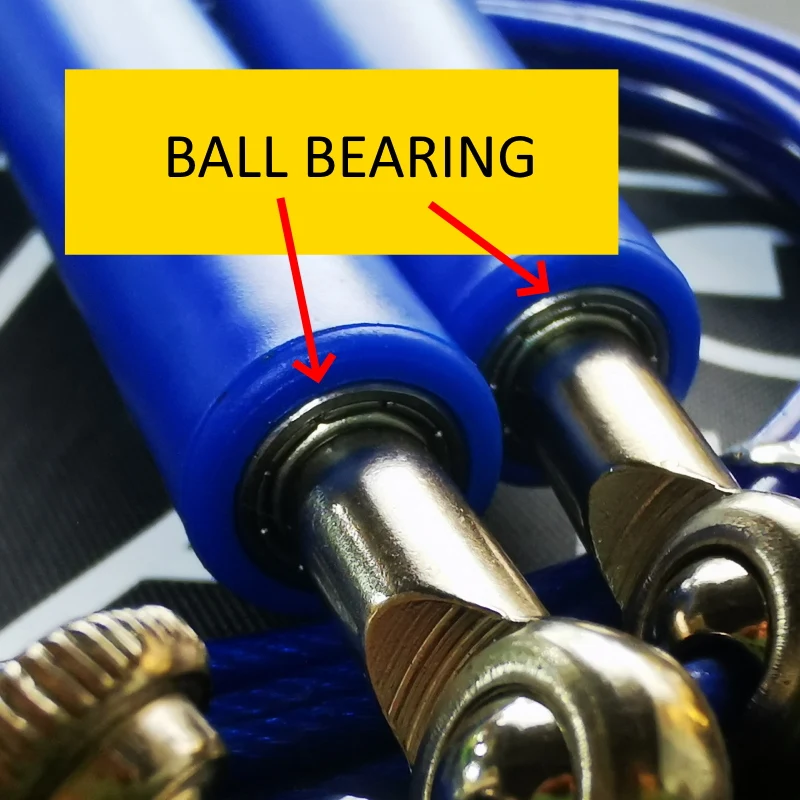 JR009 fat handle ball bearing basic steel skip rope jump cord adjustable fitness crossfit double under
