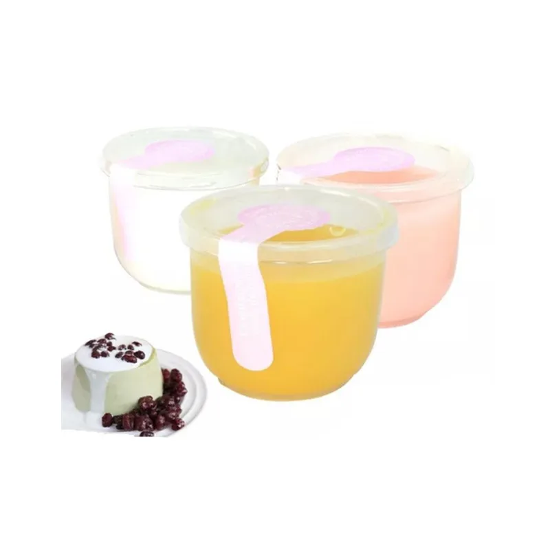 

50pcs High quality U shape yogurt plastic cup high temperature transparent jelly cup disposable dessert pudding cup with lid