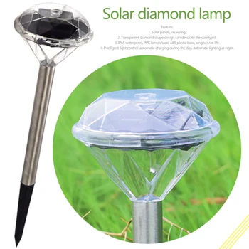 

4Pcs Diamond Shaped Solar LED Lawn Light Color Changing Outdoor Yard Garden LED Light Ground Lights Lamp White/Warm/RGB Lights