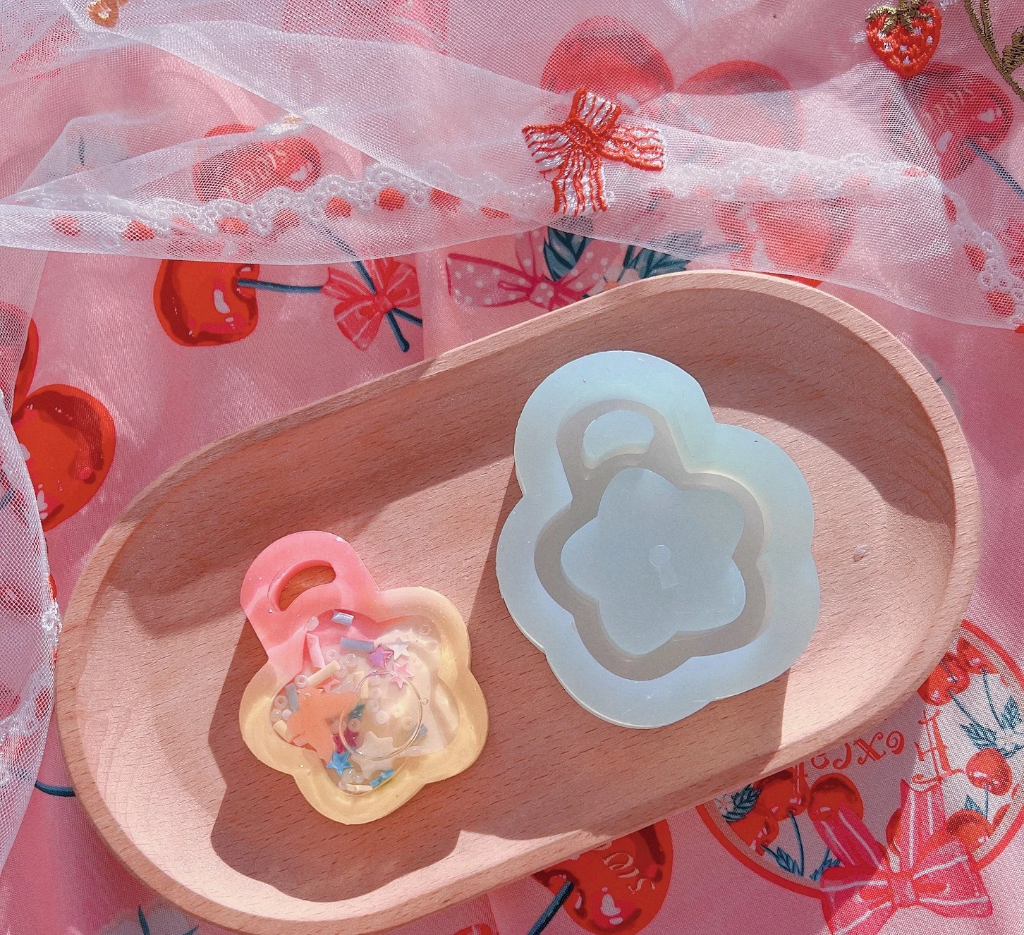 Wsy-204 Cute Star Lock Quicksand Star Resin Shaker Mold Stampo In Silicone Replica Fatta A Mano