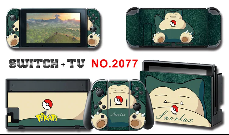 1set New Cute Anime Full Body Sticker for NS Switch Protective Cover Skin Colorful Art for Game Console Joy-Con Controller Decor