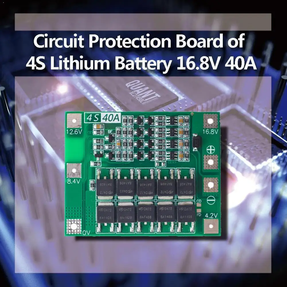 

4S 40A Li-ion Lithium Battery Charger Protection Board BMS 16.8V Enhance/Balance For Drill Motor 14.8V I6B3