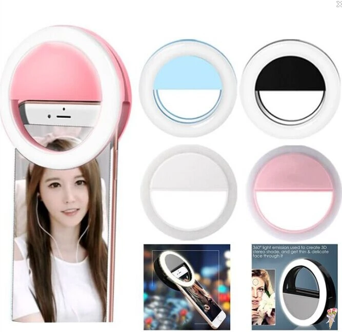 Rechargeable Portable Selfie Ring Light Flash Led Camera Phone Photography Enhancing Photography For Smartphone IPhone Samsung