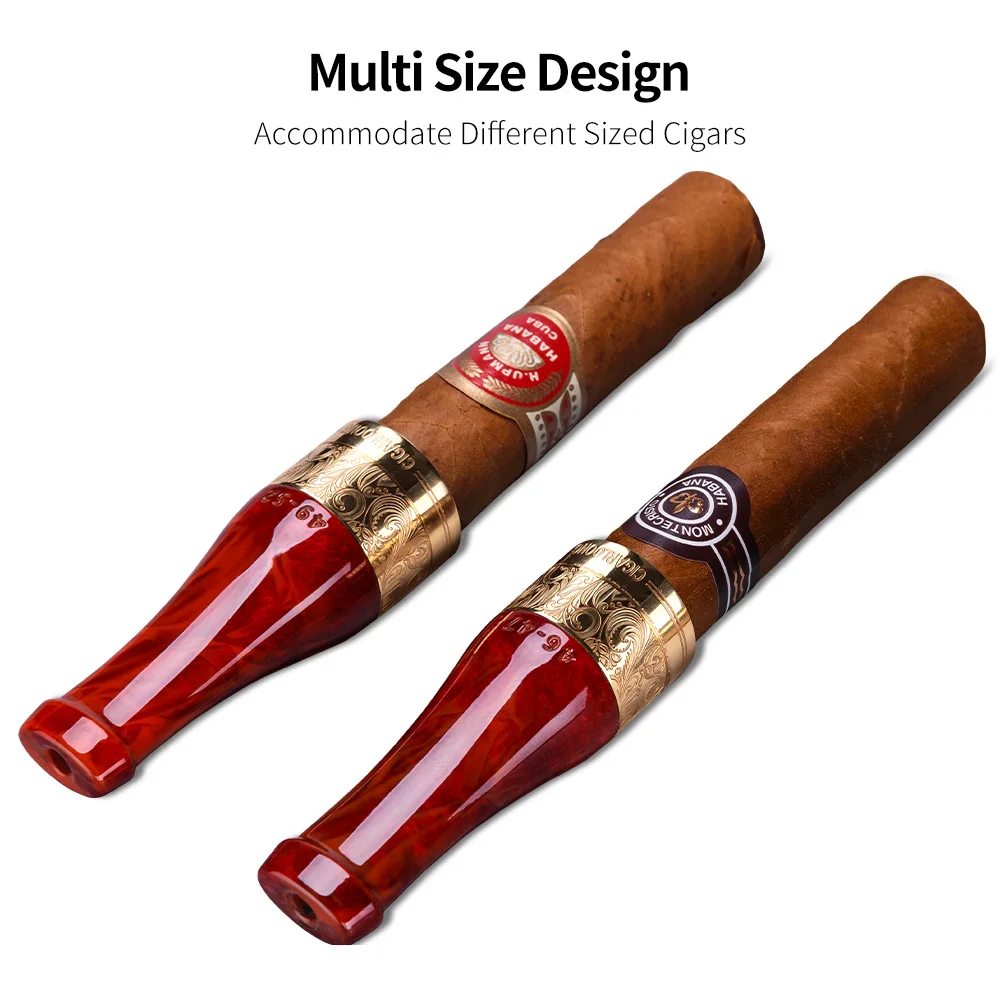 CIGARLOONG печать сигарный мундштук набор для мужчин и женщин короткие сигары держатель Черный Красный CP-0003