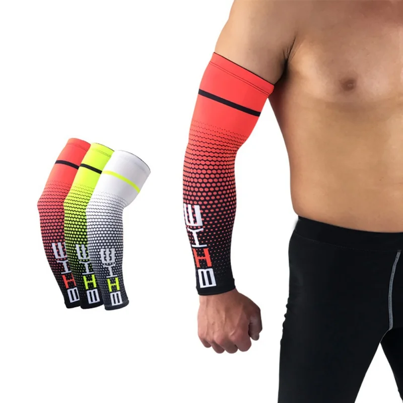 Cooling Arm Sleeves Sun Protection 1Pair Men Cycling Running Sport UV Cuff Cover Protective Bike Warmers