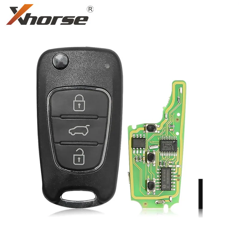 Беспроводной универсальный пульт дистанционного управления Xhorse XNHY02EN для HYUNDAI Flip 3 кнопки VVDI Key Tool английская