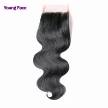 Non-Remy Body Wave Closure Brazilian Hair  Lace 4x4 Closure Human Hair Curly Closures Only Middle Free Three Part 8 to 20