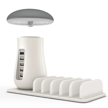 

5 Ports USB Hub Quick Charge Smart USB QC3.0 Charger Station LED Mushroom Desk Light Phone Charging Stand US/EU/UK/AU Plug