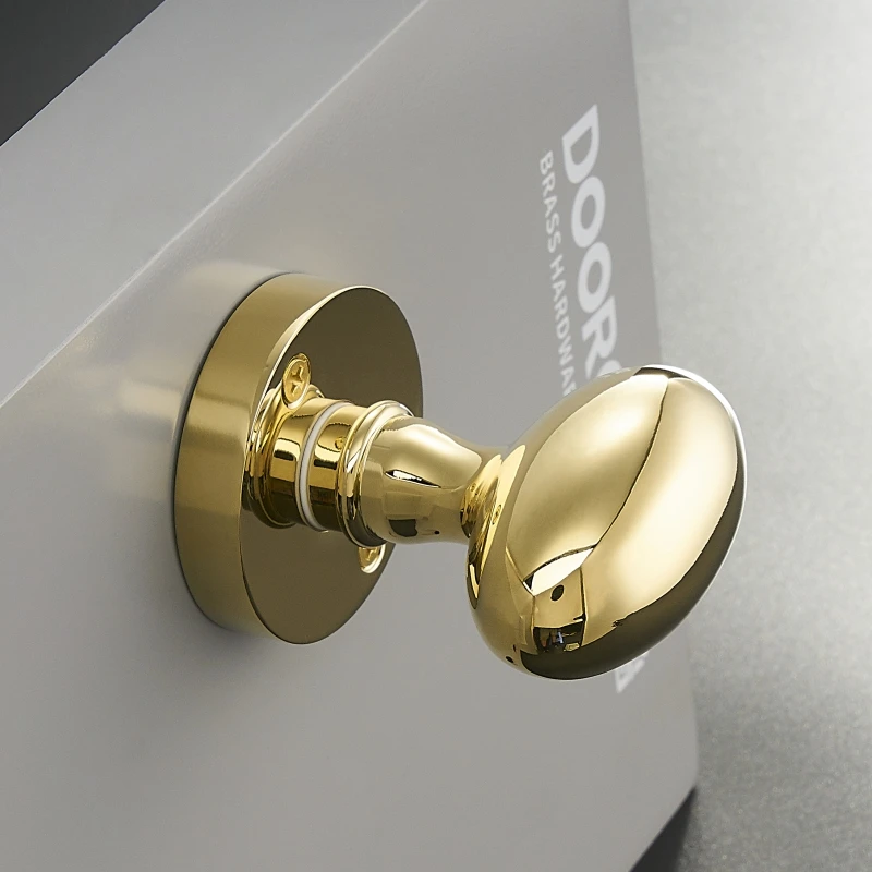  Dooroom Brass Hidden Door Lock Set Handles Egg-shaped Light Luxury Gold Modern American Invisible K - 4000084148714