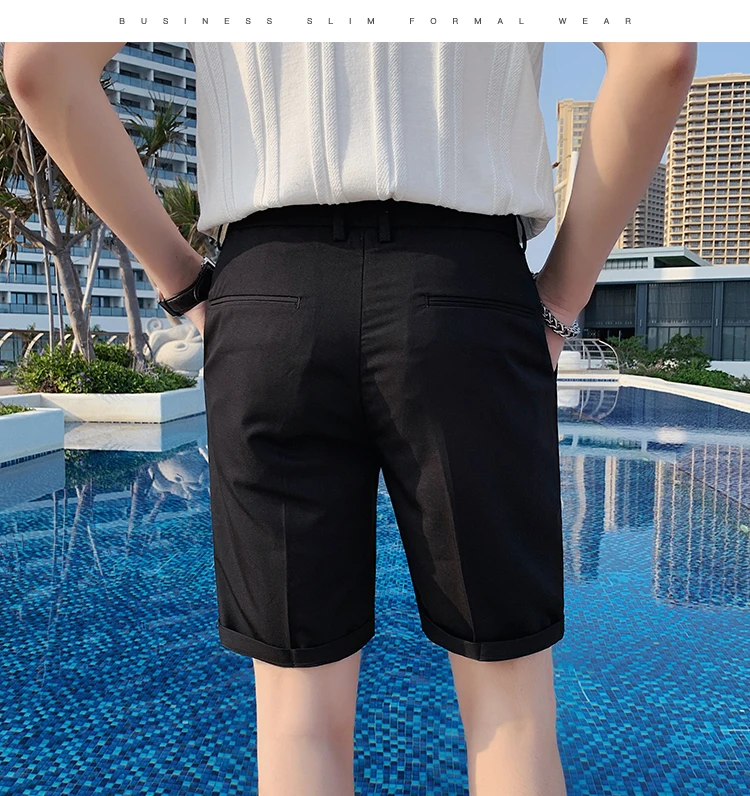 Fashion (White)Summer Suit Shorts Men Clothing 2022 Korean Slim Fit Business Casual Straight