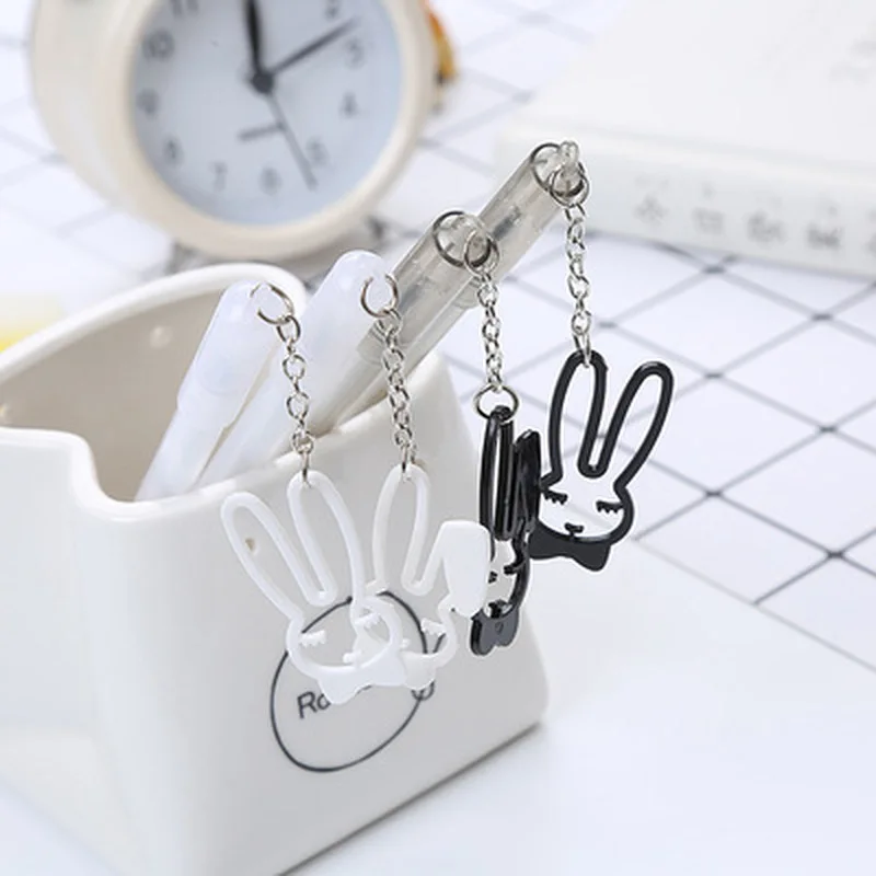 Rabbit Pendant Gel Pen Korean Stationery Cute Pens Novelty Cartoon Cool 0.5mm Black Ink Writing Office Accessories |