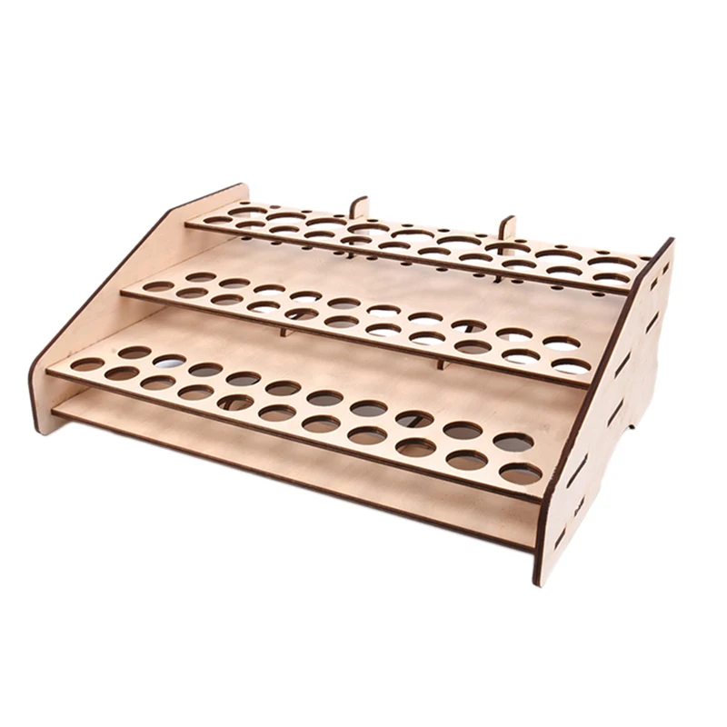 74 Hole Wooden Pigment Bottle Storage Organizer Color Paint Ink Brush Stand Rack Modular Holder School
