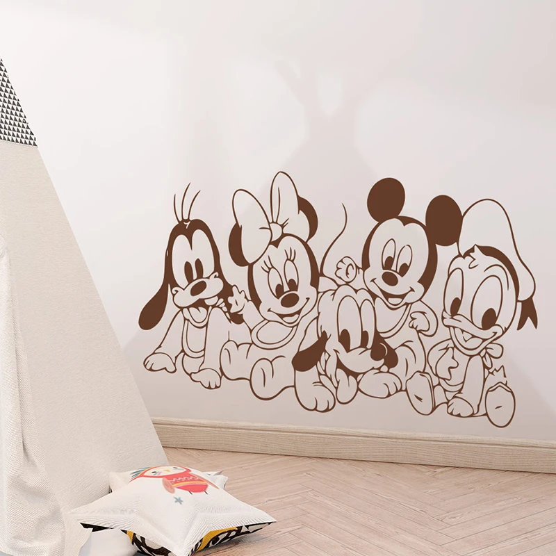 Cartoon Mickey Mouse Vinyl Wall Stickers Decor For Kids Rooms Nursery Room Decoration Wall Decals Murals Wallpaper