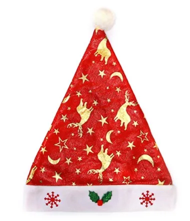 Christmas hat-D Детская Рождественская шляпа для взрослых Санта Клаус вельвет нетканые ткани модный компактный олень Снеговик шляпа вечерние декоративный реквизит - Цвет: Christmas hat-D