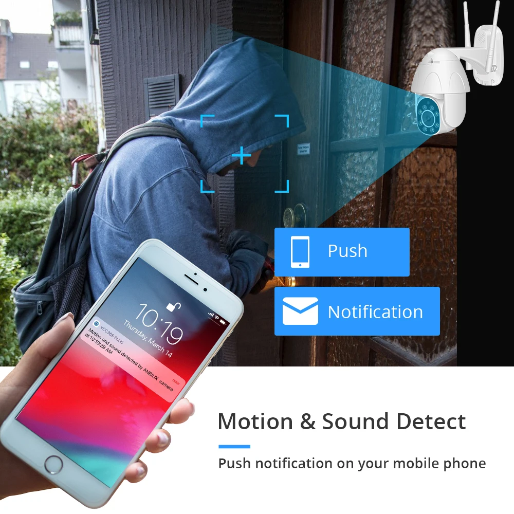 Купольная PTZ камера Zclever беспроводная IP с поддержкой Wi Fi 1080P|Камеры