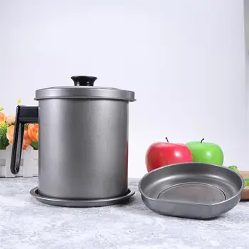 

1pc Stainless Steel Oil Strainer Pot Grease Container Oil Storage Can Grease Keeper with Strainer and Lid