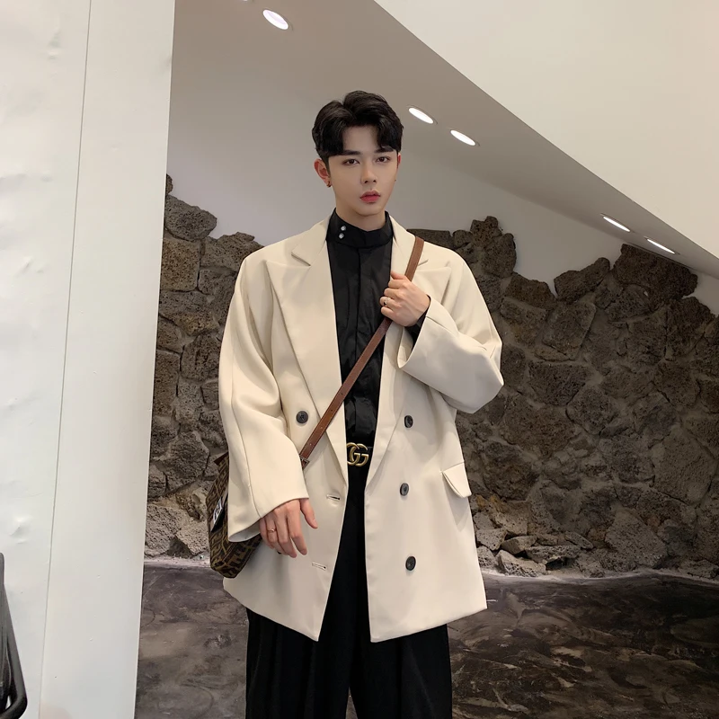 2019 Autumn costume Solid Color Black Both Row Buckle Search Cuff Male Suit Loose Coat Three-colour Thick Chinese Style Khaki 2019 Autumn costume Solid Color Black Both Row Buckle Search Cuff Male Suit Loose Coat Three-colour Thick Chinese Style Khaki