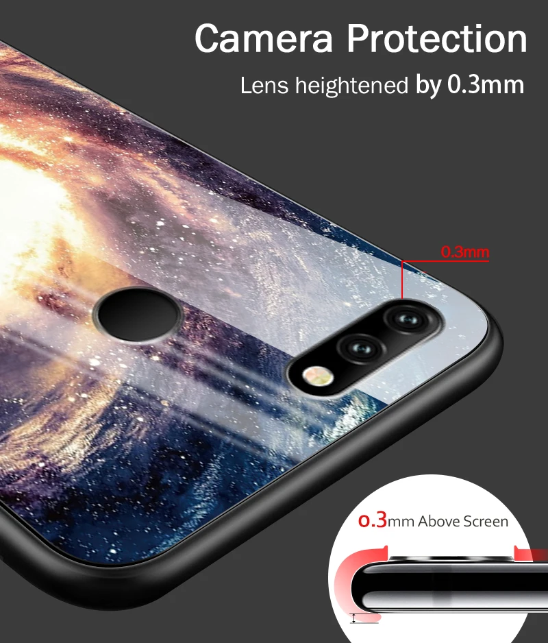 Капа для Huawei Honor 6X 7A 7C 7X 8A 8X9 облегченное закаленное стекло крышка Y6 Y9 Y7 премьер-профессионал Magic2 Модный яркий чехол для телефона