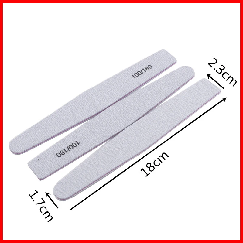 

5 pcs/lot Sandpaper Nail File Lime 100/180 Double Side Sanding Buffer Block Set Grey Nail Files For UV Gel Polish Manicure Tool