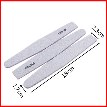 

5 pcs/lot Sandpaper Nail File Lime 100/180 Double Side Sanding Buffer Block Set Grey Nail Files For UV Gel Polish Manicure Tool