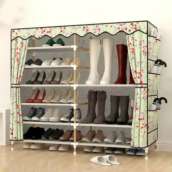 

Shoe cabinet shoe rack simple household economical solid wood multi-layer dustproof multi-functional dormitory