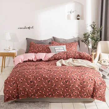 

Cartoon Bedding Set Heart Floral Strawberry Duvet Cover Single Double Queen King Size Bed Linen Nordic Bedclothes Quilt Covers