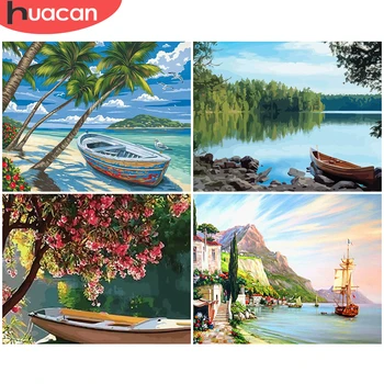

HUACAN Painting By Number Landscape Hand Painted Paintings Art DIY Pictures By Numbers Scenery Drawing On Canvas Gift Home Decor